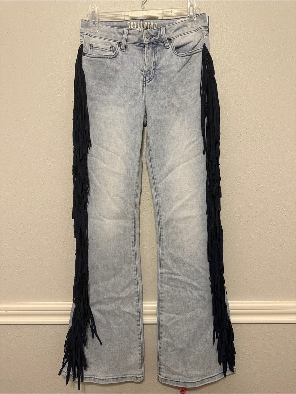 Idyllwind Light Wash Jeans with Side Fringe